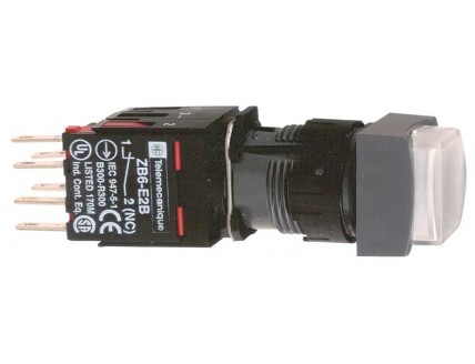 КНОПКА 16ММ 12-24В БЕЛАЯ С ПОДСВЕТКОЙ XB6CE1B5B