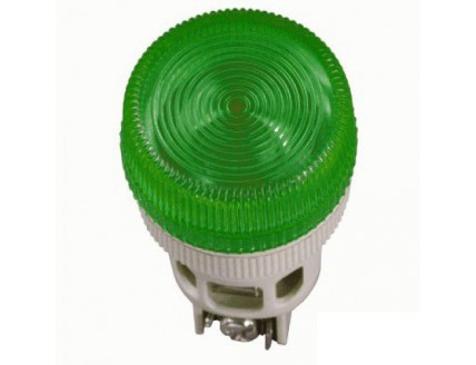 Лампа ENR-22 сигнальная, цилиндр d22мм неон / 240В зеленый ИЭК