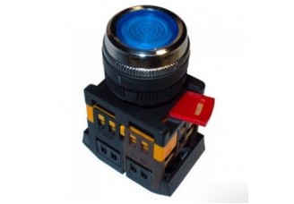 Кнопка ABLFS-22 d22мм с подсветкой/неон 240В 1з+1р синяя ИЭК