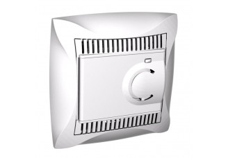 Термостат для пола Дуэт с рамкой 10А, 250В, датчик температуры 19х7 мм белый