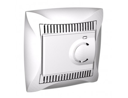 Термостат для пола Дуэт с рамкой 10А, 250В, датчик температуры 19х7 мм белый