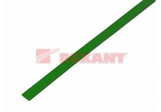 Трубка термоусаживаемая 6/3 мм зеленая Rexant