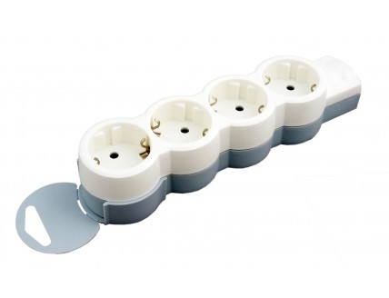 Колодка 4 поста 2P+E, шторки белый 16А Legrand
