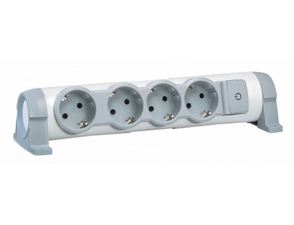 Колодка 4-пост. 2P+E поворотная, шторки бел. 16А Legrand