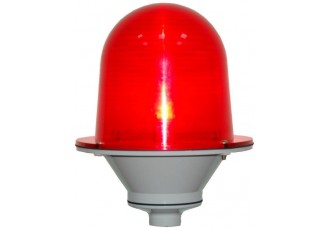 Светильник сигнальный "заградит. огонь" (LED) 3Вт с линзой IP54 "конус" красн. PC на трубу ПРОМСПЕЦП