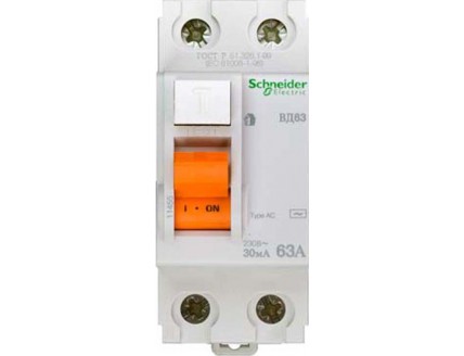 Устройство защитного отключения 2-пол. 63А 30мА тип АС Domovoy Schneider Electric