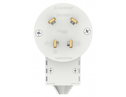 Вилка силовая 3Р+N 32А, 400В, Белый BLANCA
