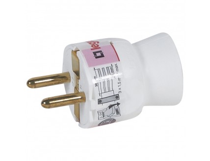 Вилка 2P+Е угловая 16А белая Legrand