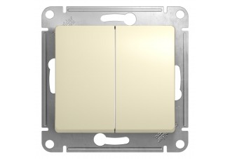 Переключатель 2 клавиши 10А/250В бежевый Glossa