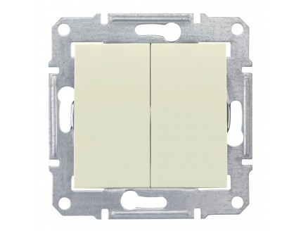 Выключатель 2-кл 10А/250В IP44 бежевый Sedna