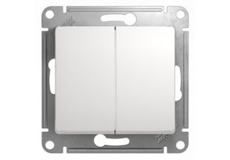 Переключатель 2 клавиши 10А/250В белый Glossa