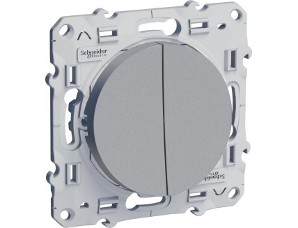 Переключатель 2-кл 10А/250В алюминий ODACE