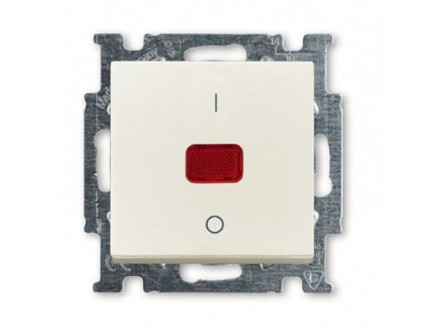 Выключатель 1-кл. 2пол. контрольный с подсвет.10А, 250В белый Basic 55